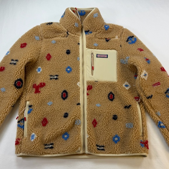 Vineyard Vines Nautical Icons Supershep Teddy Fleece Full Zip Jacket Small - Picture 2 of 12